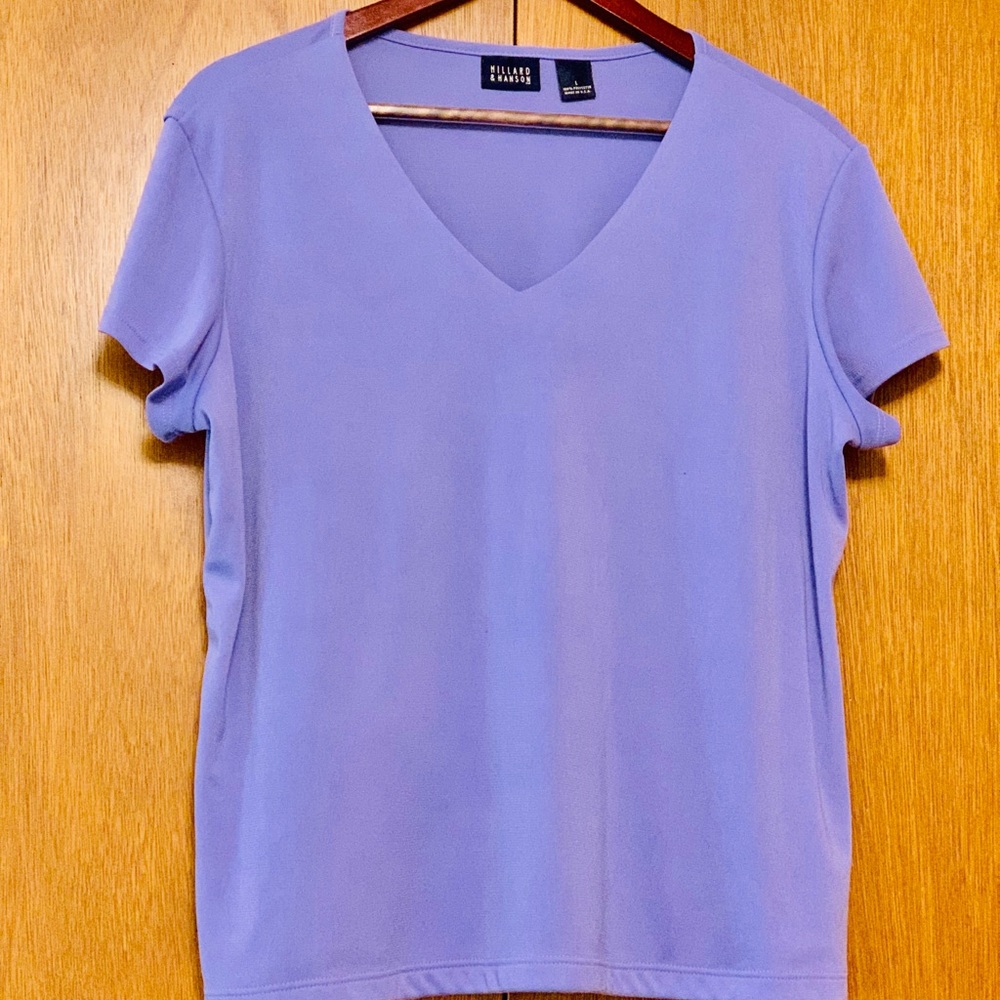 LAVENDER (Light Purple) V-NECK TOP